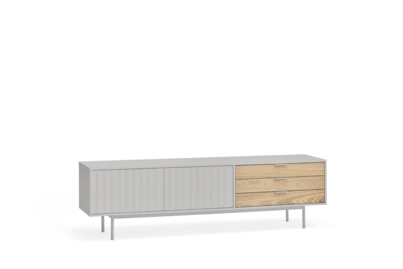 Sierra - Mueble TV 2P3C Gris/Roble - Imagen 2