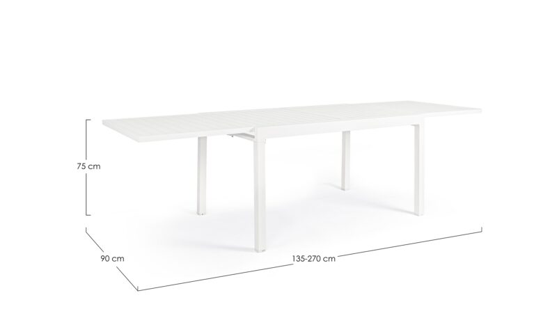 Pelagius - Mesa de exterior de 135 Blanca Ext. a 270 cm - Imagen 4