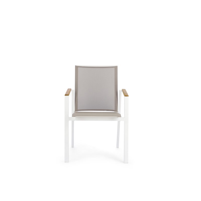 Cameron - Silla de exterior Blanca/Teca - Imagen 3