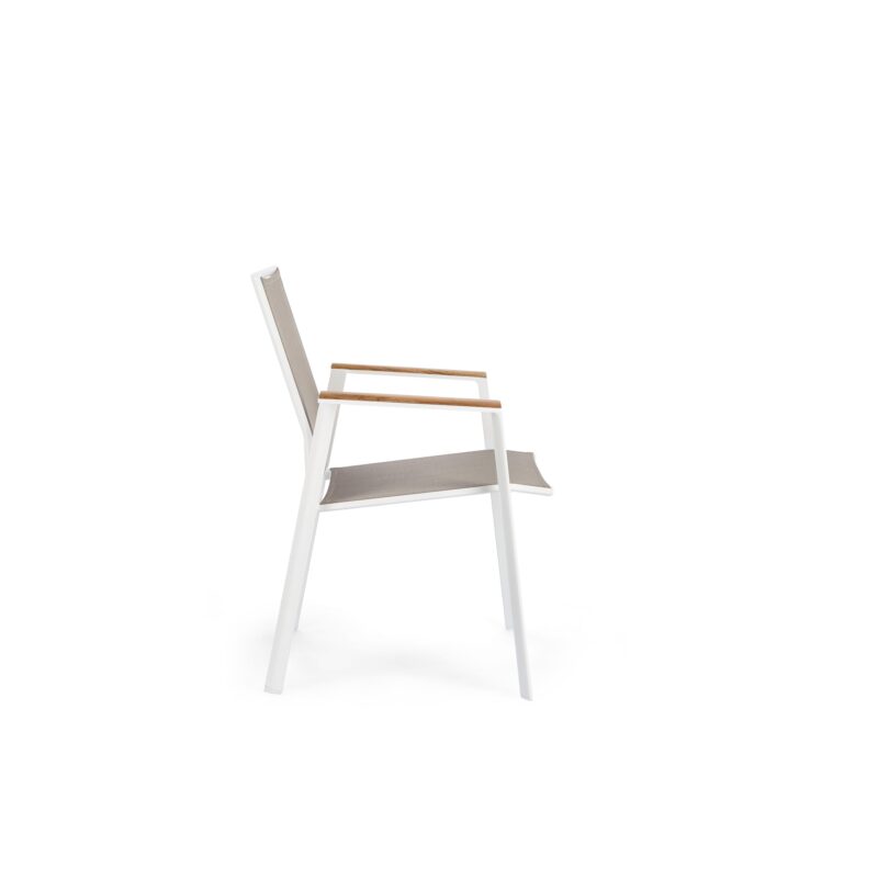 Cameron - Silla de exterior Blanca/Teca - Imagen 2