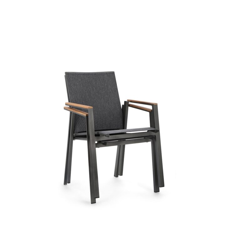 Cameron - Silla de exterior Antracita/Teca - Imagen 5