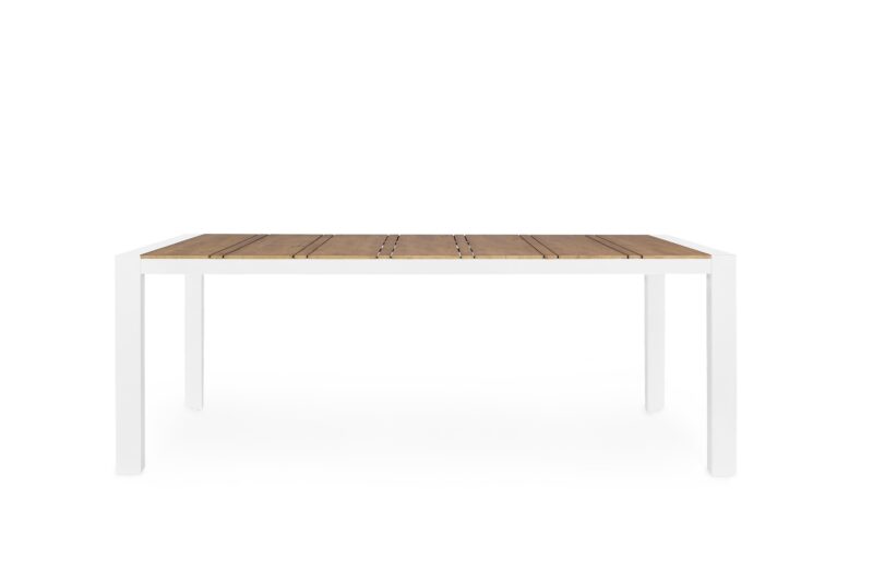 Elias - Mesa de exterior Fija de 198 cm Blanco - Imagen 2