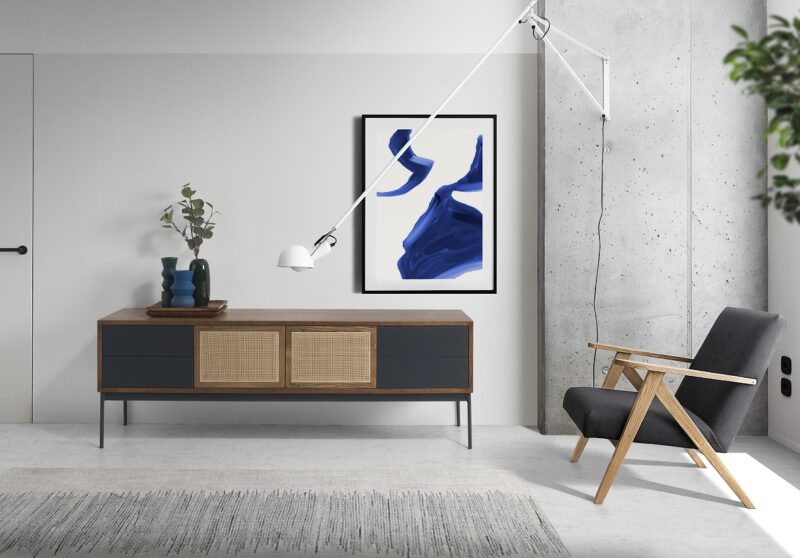 Mia, Mueble T.V de 160 cm 2P/4C Rejilla - Imagen 6
