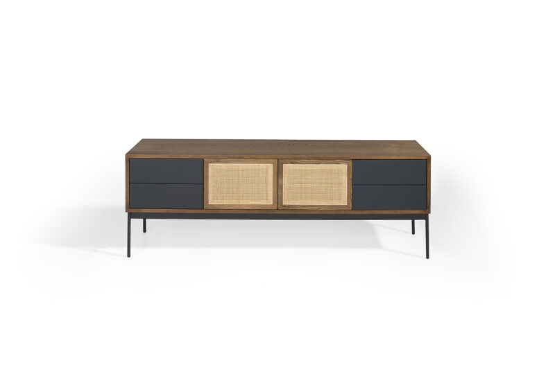 Mia, Mueble T.V de 160 cm 2P/4C Rejilla