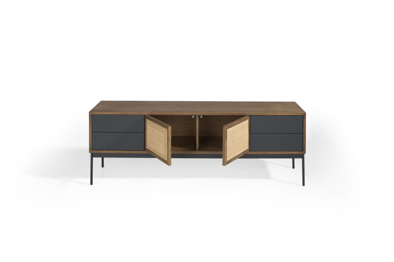 Mia, Mueble T.V de 160 cm 2P/4C Rejilla - Imagen 3