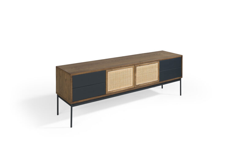 Mia, Mueble T.V de 160 cm 2P/4C Rejilla - Imagen 2