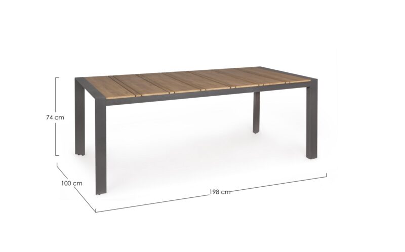 Elias - Mesa de exterior Fija de 198 cm Antracita - Imagen 4