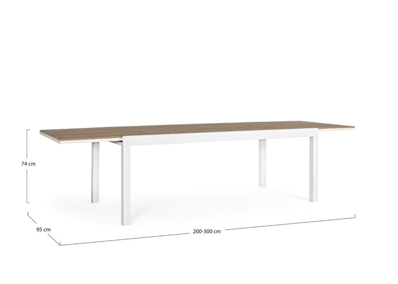Elias - Mesa de exterior de 200 cm Blanco Ext. a 300 cm - Imagen 5