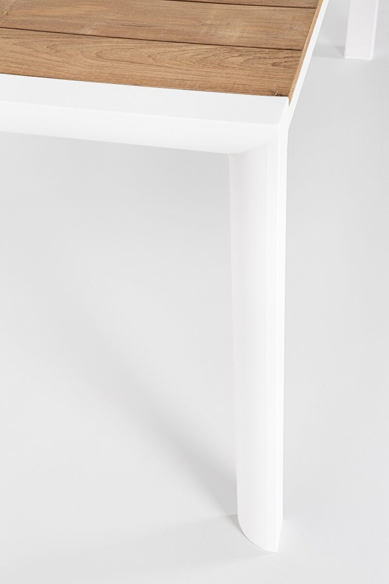 Cameron - Mesa de exterior de 180 cm Blanco/Teca - Imagen 4