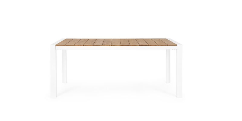 Cameron - Mesa de exterior de 180 cm Blanco/Teca - Imagen 2