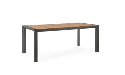 Cameron - Mesa de exterior de 180 cm Antracita/Teca
