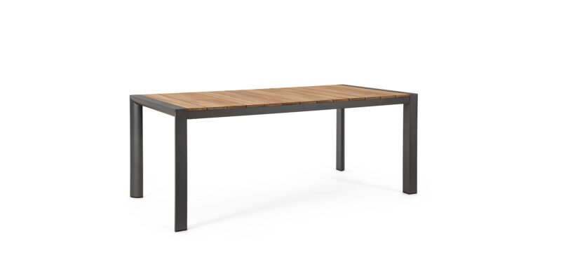 Cameron - Mesa de exterior de 180 cm Antracita/Teca