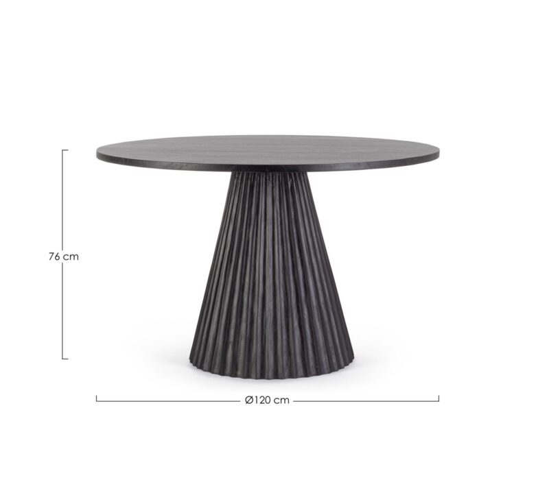 Orissa - Mesa de comedor de 120 x 120 cm Negro - Imagen 4