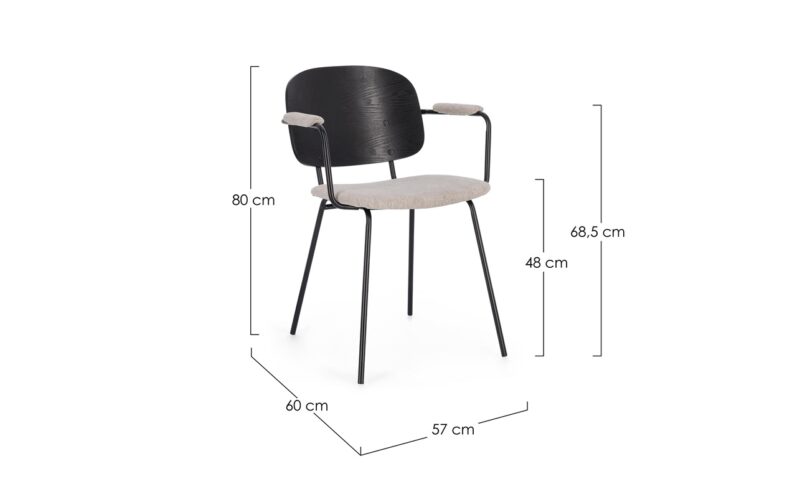 Sienna - Silla Tapizado Gris Claro - Imagen 6