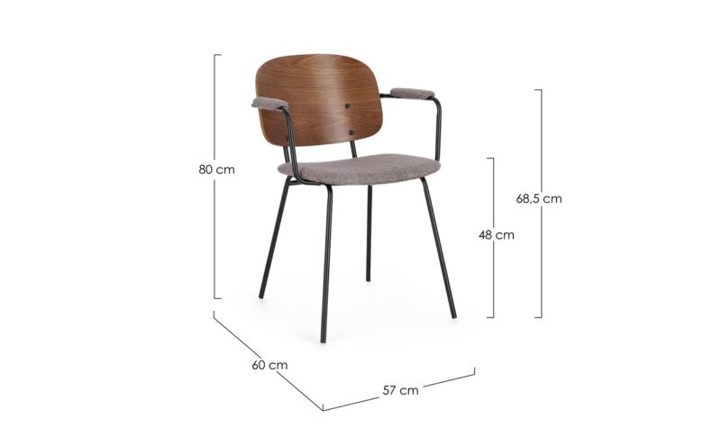Sienna - Silla Tapizado Gris - Imagen 5