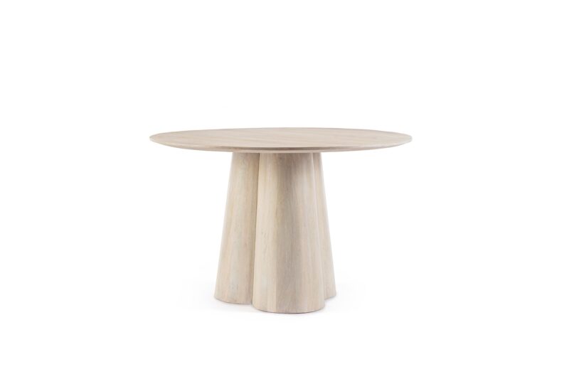 Nassor - Mesa de comedor de 120 x 120 cm Natural - Imagen 2