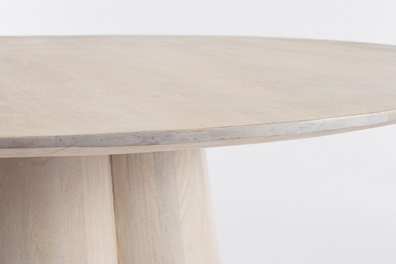 Nassor - Mesa de comedor de 120 x 120 cm Natural - Imagen 3