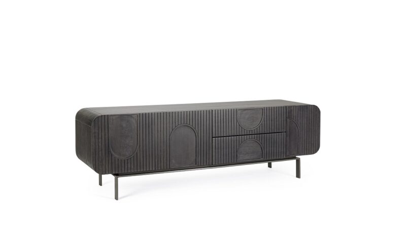 Orissa - Mueble TV de 172 cm con 3P/2C Negro - Imagen 2