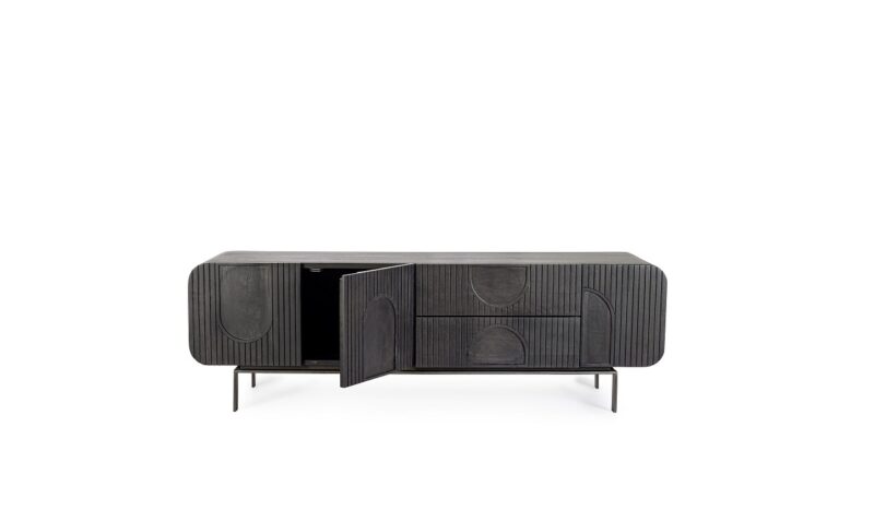 Orissa - Mueble TV de 172 cm con 3P/2C Negro - Imagen 3