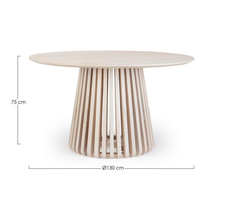 Odion - Mesa de comedor de 130 x130 Natural - Imagen 3