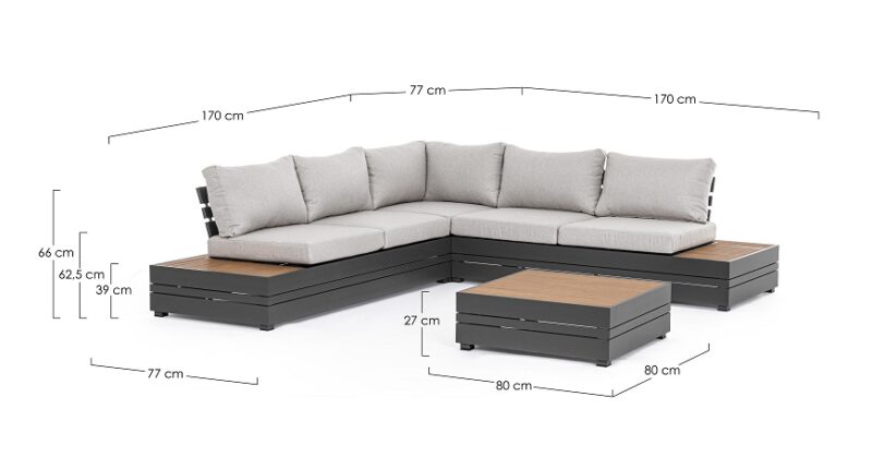 Osten - Conjunto para terraza 240 x 240 cm Antracita - Imagen 7