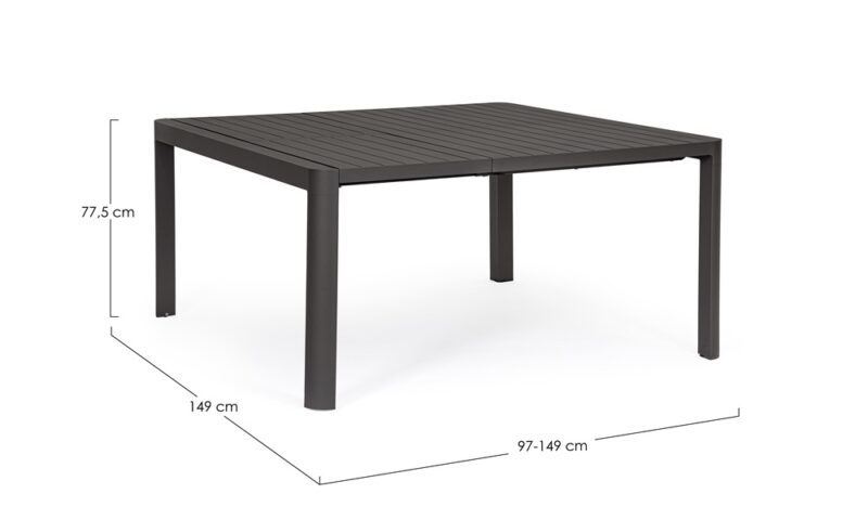 Kiplin - Mesa de exterior 149 cm Ext. a 149 - Antracita - Imagen 7