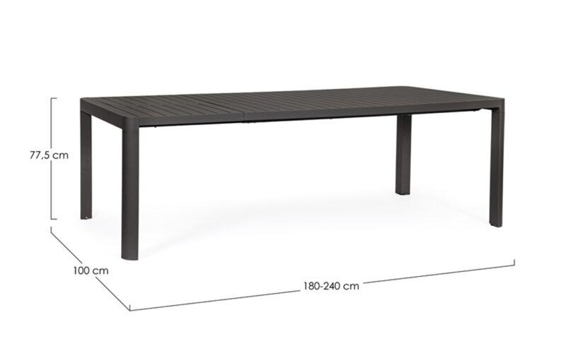 Kiplin - Mesa de 180 cm Ext. a 240 - Antracita - Imagen 6