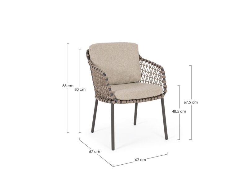 Ivissa - Silla de exterior, Antracita/Taupe - Imagen 6