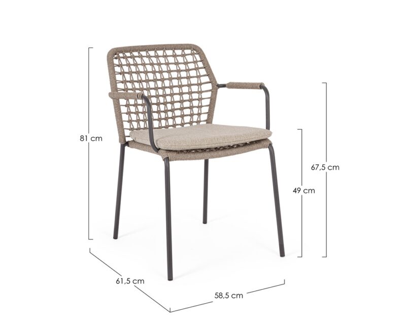 Canar - Silla de exterior, Antracita/Beige - Imagen 7