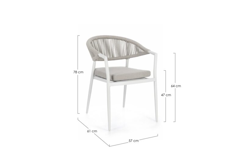 Millor - Silla de exterior, Blanco - Apilables - Imagen 7