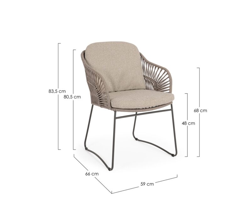 Carles - Silla de exterior, Antracita/Taupe - Imagen 6