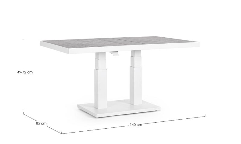 Truman - Mesa elevable de 140 cm - Blanco - Imagen 6