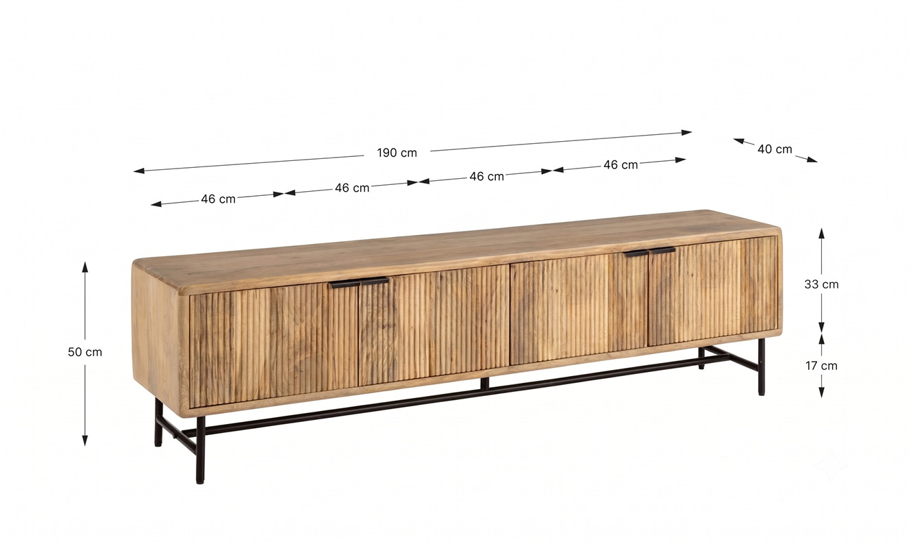 Mundra - Mueble TV de 190 cm, 4P - Imagen 11