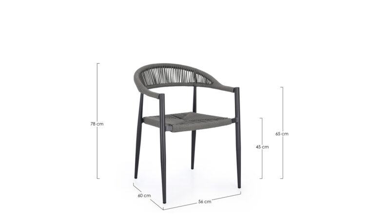 Jandia - Silla de exterior, Antracita/Gris - Imagen 7