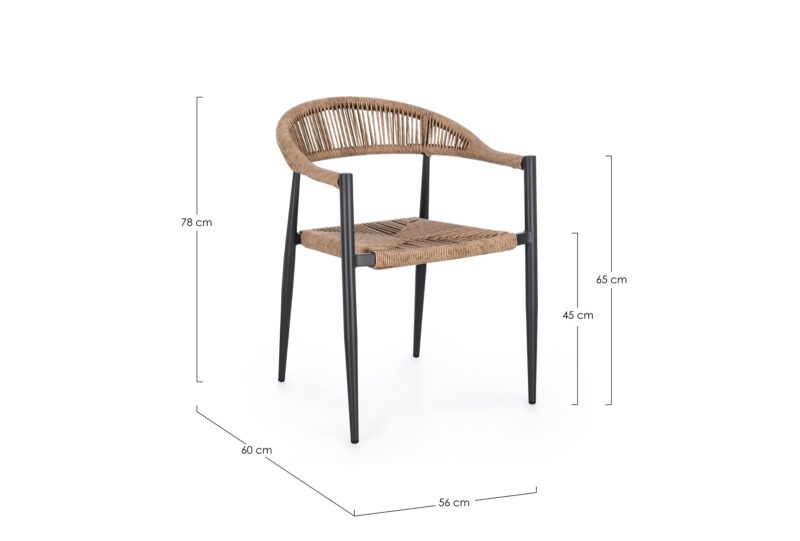 Jandia - Silla de exterior, Antracita/Natural - Imagen 7