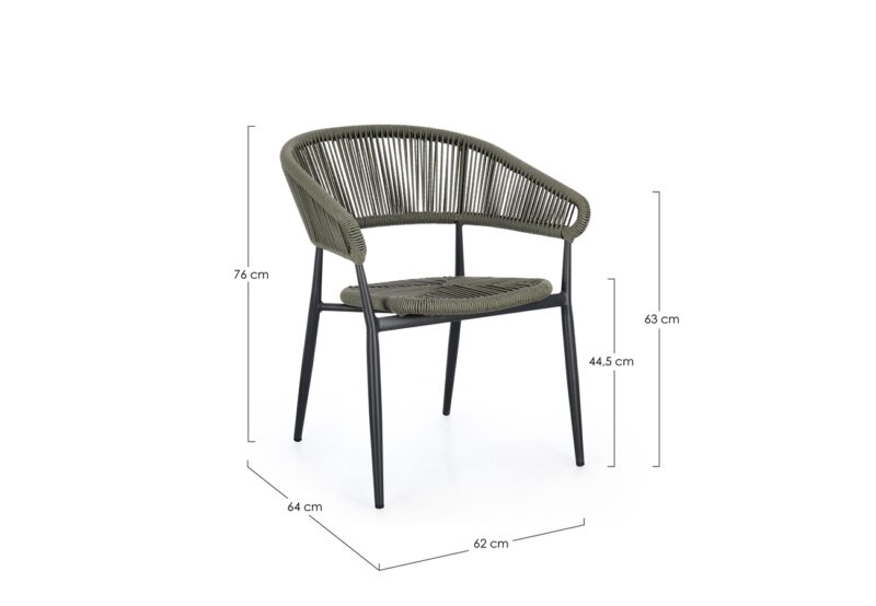 Algaida - Silla de exterior, Antracita/Verde - Imagen 7