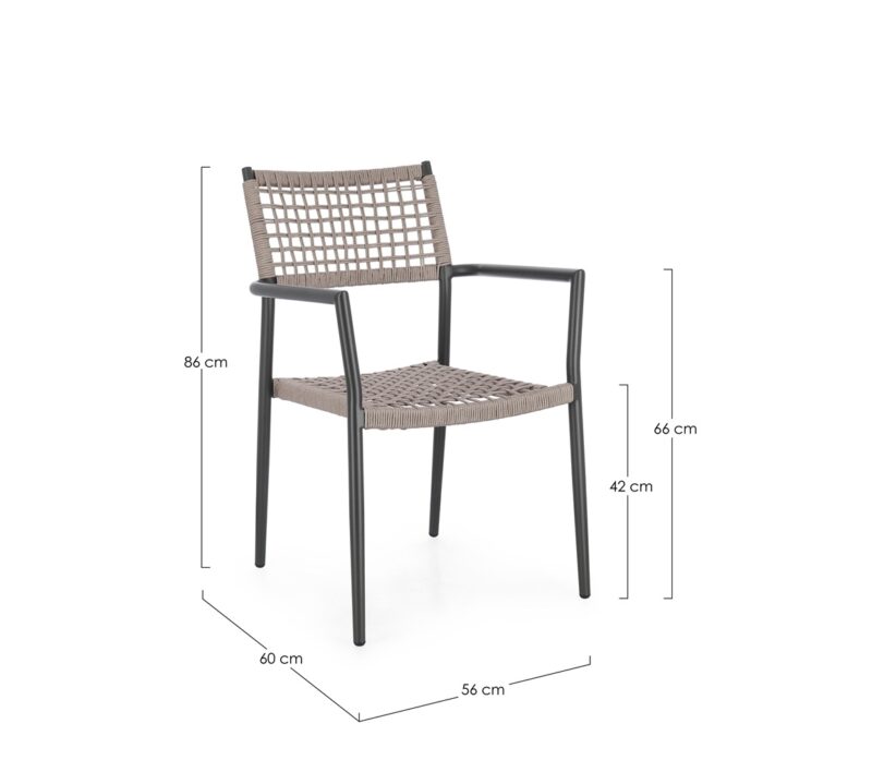 Caleta - Sillón de exterior, Antracita/Khaki - Apilables - Imagen 7