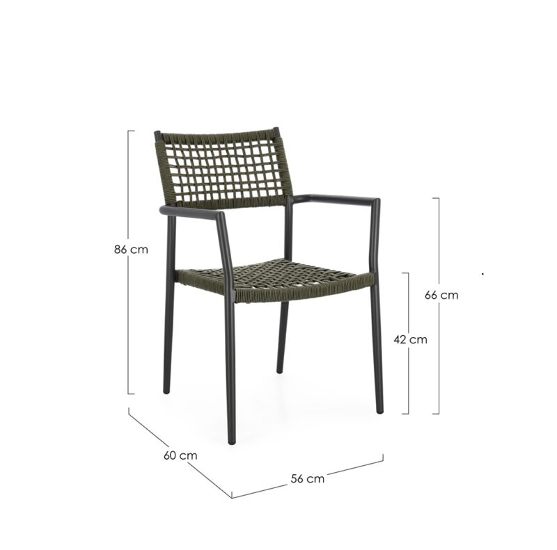 Caleta - Sillón de exterior, Antracita/Verde - Apilables - Imagen 7