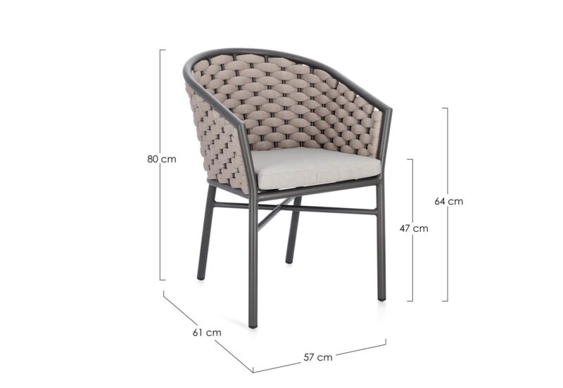 Margalida - Silla de exterior, Antracita/Khaki - Apilables - Imagen 7