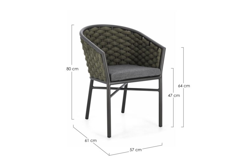Margalida - Silla de exterior, Antracita/Verde - Apilables - Imagen 7