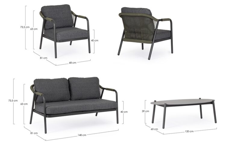 Miravet - Conjunto de exterior Antracita/Verde - Imagen 7