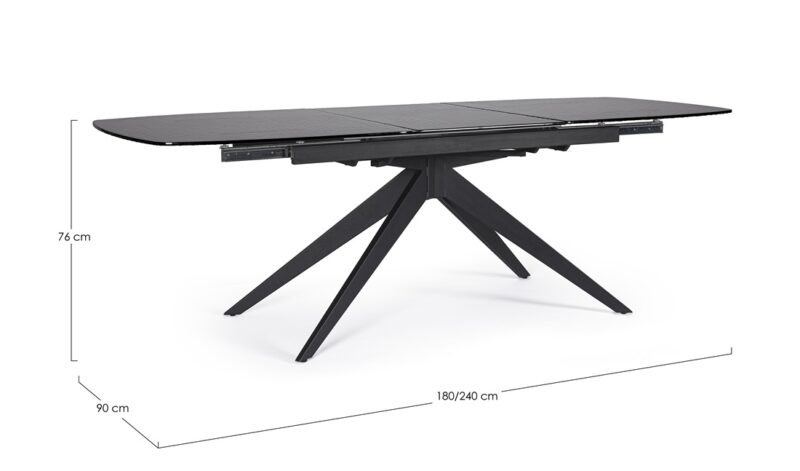 Anja - Mesa Extensible de 180 x 90 cm Vidrio - Imagen 5