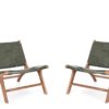 Joanna - Sillón Lounge Natural/Verde (Pack de 2)