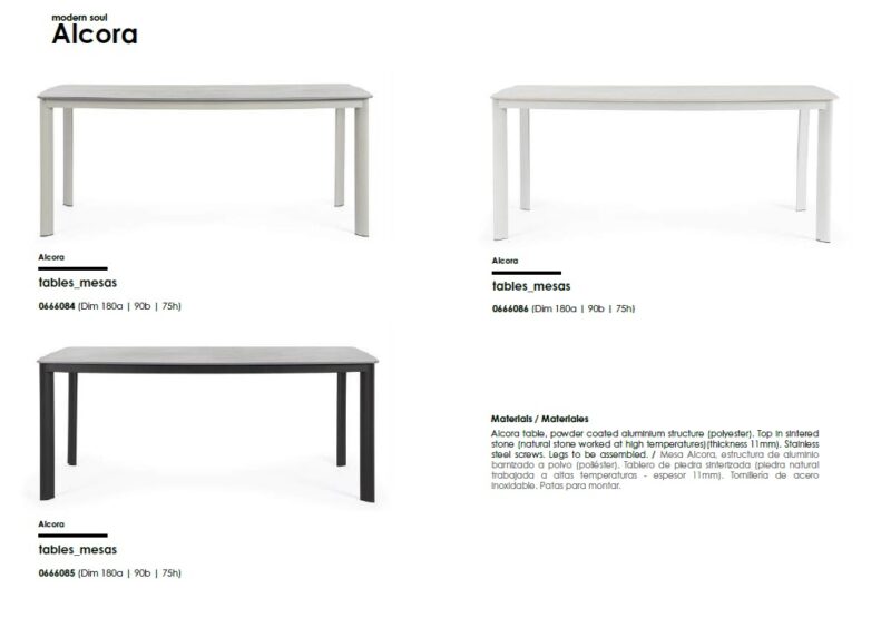 Alcora - Mesa de exterior de 180 cm - Blanco - Imagen 8