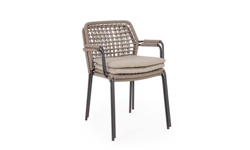 Canar - Silla de exterior, Antracita/Beige - Imagen 2