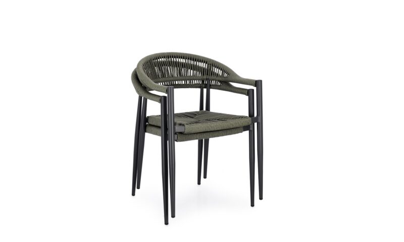 Jandia - Silla de exterior, Antracita/Verde - Imagen 3