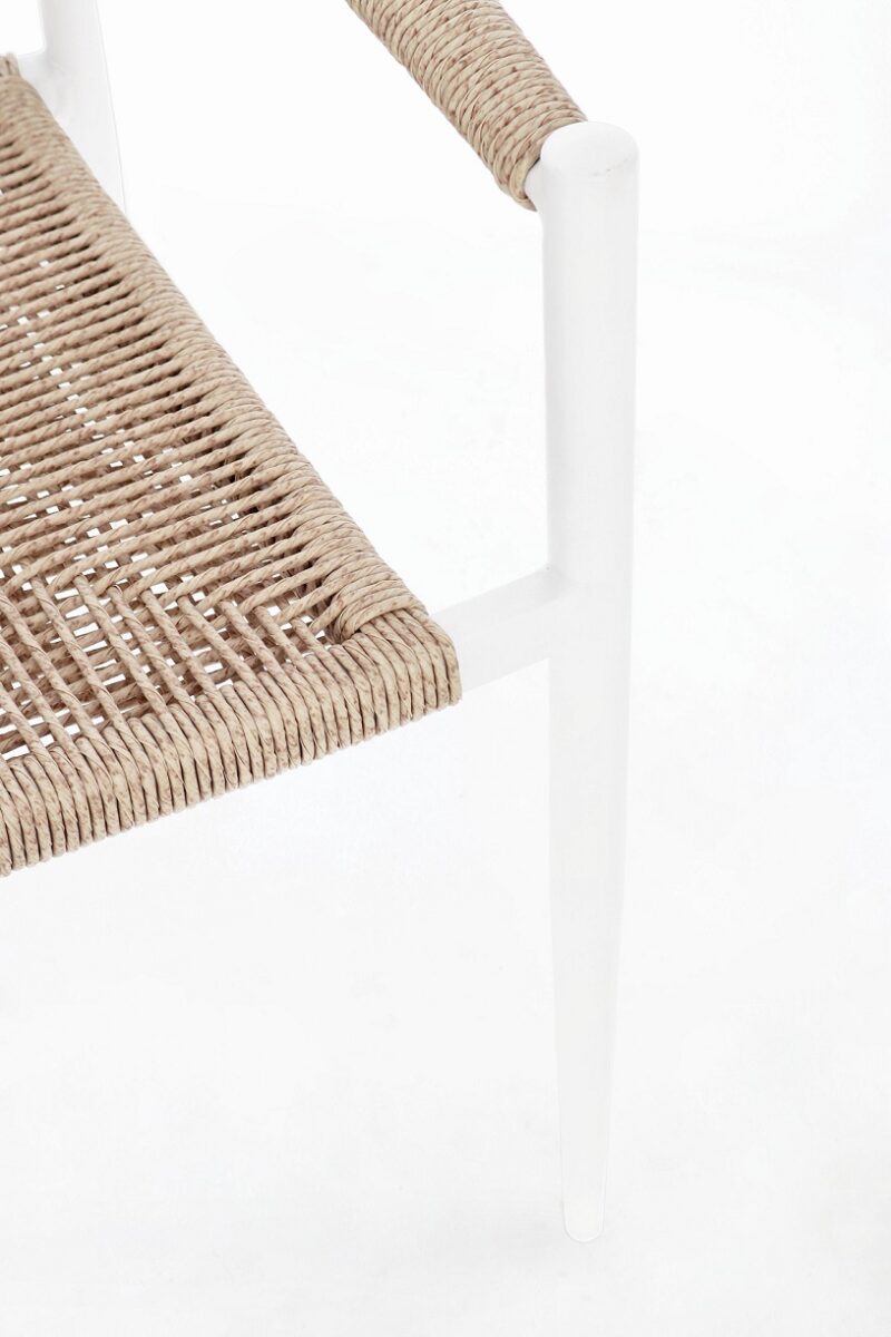 Jandia - Silla de exterior, Blanco/Natural - Imagen 8