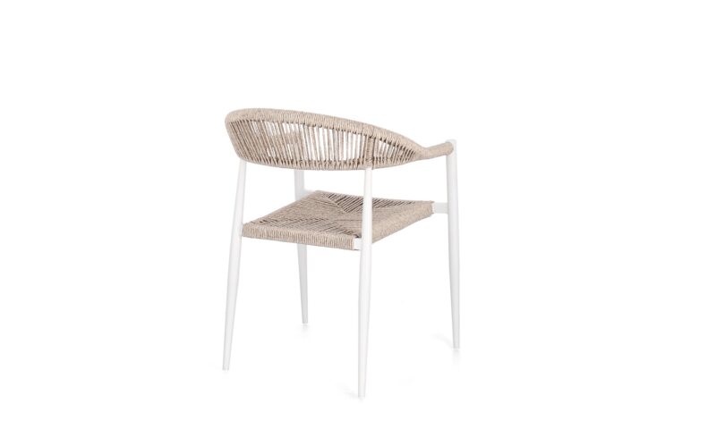 Jandia - Silla de exterior, Blanco/Natural - Imagen 5