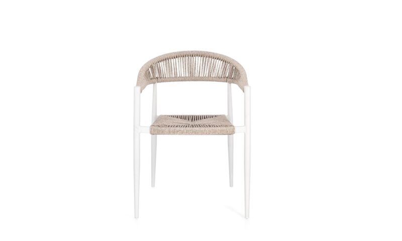 Jandia - Silla de exterior, Blanco/Natural - Imagen 4