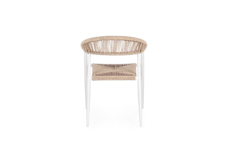Jandia - Silla de exterior, Blanco/Natural - Imagen 6